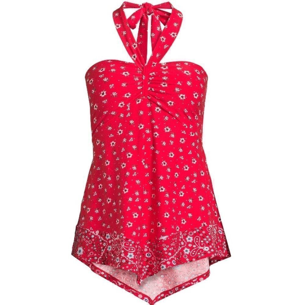 Red Floral printed Halter Top